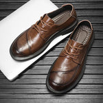 MEN'S CASUAL STITCHING LACE-UP DRESS SHOES 77008983S