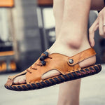 MEN'S CASUAL LEATHER TWO-WEAR SANDALS 87717829YL