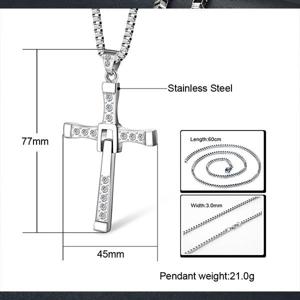 MEN'S CROSS PENDANT TITANIUM STEEL NECKLACE 96610413S