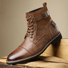 MEN'S CASUAL ANTI-SLIP BELT BUCKLE LACE UP BOOTS 07957754S