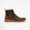 MEN'S FASHION FLORAL PATCHWORK LACE-UP FRONT BOOTS 95889082S