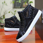 MEN'S RETRO CASUAL HIGH-TOP LACE-UP CANVAS SHOES 53276240S