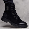 MEN'S CASUAL BLACK HIGH TOP WORK LACE UP BOOTS 19009609S