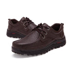 MEN'S RETRO CASUAL PLUSH LACE-UP LEATHER SHOES 25830857S