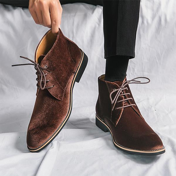 MEN'S BUSINESS CASUAL POINTED TOE LACE-UP CHUKKA BOOTS 34211592S