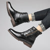 MEN'S STYLISH SIDE ZIPPER HIGH-TOP LACE-UP BOOTS 74537361S