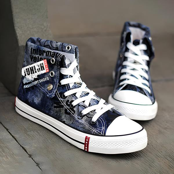 MEN'S RETRO STREET HIGH TOP CANVAS SHOES 47138877S