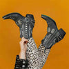 MEN'S RETRO STUDDED POINTED TOE ANKLE WESTERN BOOTS 72237211S