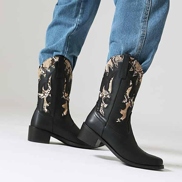 MEN'S ROOT EMBROIDERED WESTERN HIGH TOP BOOTS 15046064YL