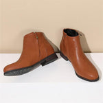 MEN'S RETRO ZIPPER CHELSEA LEATHER BOOTS 20831710YL