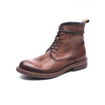 MEN'S RETRO ROUND TOE CASUAL ANKLE LACE-UP BOOTS 17116812S