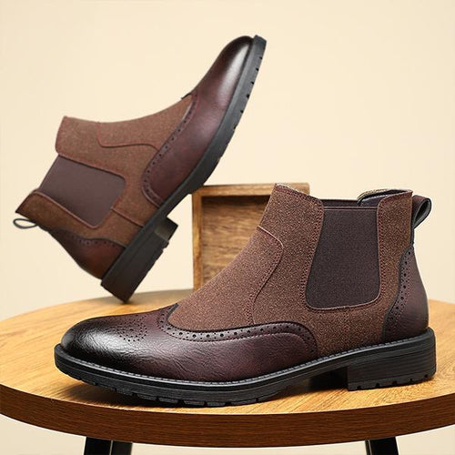 MEN'S RETRO CARVED SIMPLE CHELSEA BOOTS 19346590S