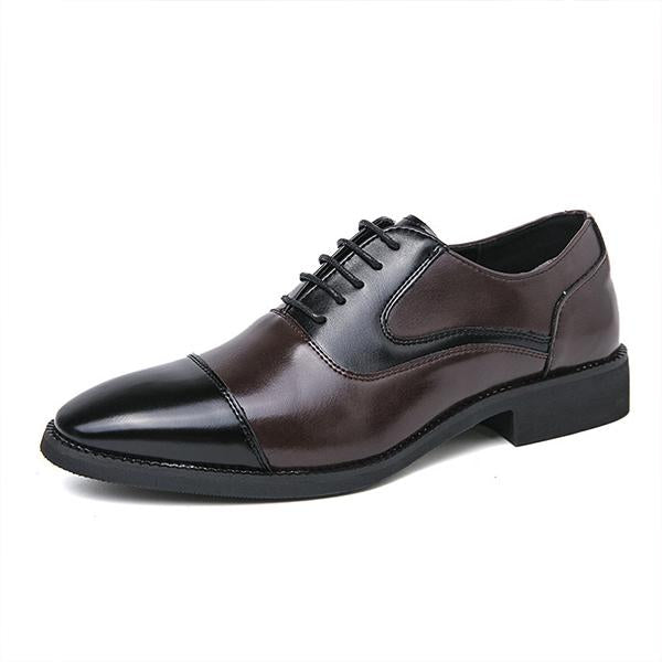 MEN'S BUSINESS CONTRAST COLOR SPLICED DRESS SHOES 25765798S