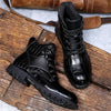 MEN'S RETRO IMITATION CROCODILE LEATHER LACE UP BOOTS 70654592YL