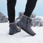 MEN'S WARM COMFORTABLE FAUX FUR INSULATED NON-SLIP OUTDOOR LACE-UP MID CALF BOOTIES 93653373YL