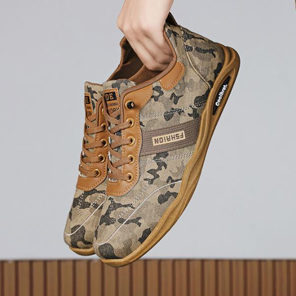 MEN'S RETRO CAMOUFLAGE CASUAL FLAT SNEAKERS 11410527S