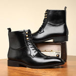 MEN'S BUSINESS FASHION SQUARE TOE MARTIN BOOTS 13333467S