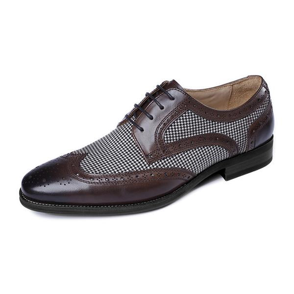 MEN'S BROGUE FASHION HOUNDSTOOTH DRESS SHOES 63097559S