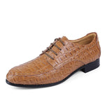 MEN'S CROCODILE PATTERNED BLOCK LEATHER SHOES 31185066YL