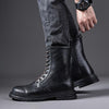 MEN'S CASUAL PATCHWORK ZIP-UP MOTORCYCLE BOOTS 32732082S