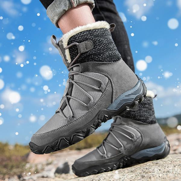 MEN'S WATERPROOF SNOW BOOTS WARM LINED FAUX FUR INSULATED NON SLIP HIKING BOOTS 94835030YL