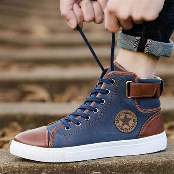 MEN'S DAILY HIGH-TOP CASUAL CANVAS SHOES 38076484S