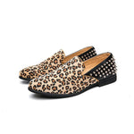 MEN'S STYLISH RIVET LEOPARD PATTERN SHOES 03709556YL