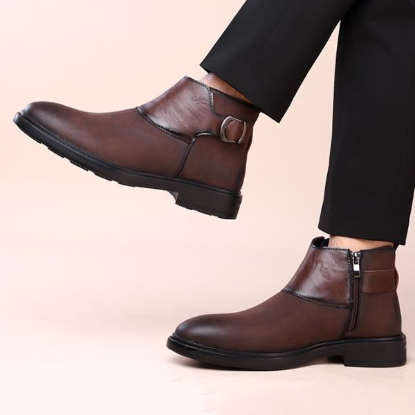 MEN'S CASUAL RETRO BELT BUCKLE BOOTIES 43610906S