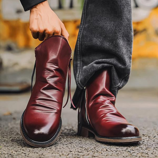 MEN'S CASUAL CHELSEA BOOTS WITH DOUBLE SIDE ZIP 38834175S