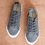 MEN'S WASHED VINTAGE DISTRESSED LACE-UP CANVAS SHOES 64246445S