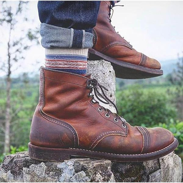 MEN'S RETRO CASUAL LACE UP BOOTS 21118103YL