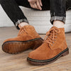 MEN'S RETRO RUBBER SOLE WEAR-RESISTANT LACE-UP BOOTS 70436186S