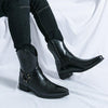 MEN'S SIDE ZIPPER POINTED WESTERN LEATHER BOOTS 52485351YL