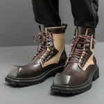 MEN'S STYLISH SQUARE TOE STREET MOTORCYCLE BOOTS 49609098S