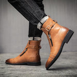 MEN'S STYLISH RIVET POINTED TOE CASUAL RETRO ANKLE BOOTS 38395405S