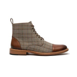 MEN'S RETRO HOUNDSTOOTH CASUAL LACE-UP BOOTS 49710984S