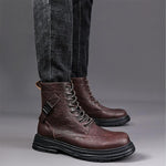 MEN'S RETRO LACE UP CASUAL LEATHER BOOTS 81247603YL