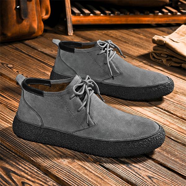 MEN'S SUEDE RETRO THICK SOLED LACE UP CASUAL SHOES 86292264YL