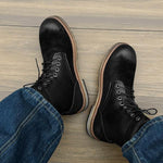 MEN'S RETRO STITCHING WORKWEAR STYLE LACE-UP BOOTS 81944525S