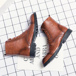 MEN'S RETRO MOTORCYCLE LACE UP CASUAL BOOTS 15786346YL