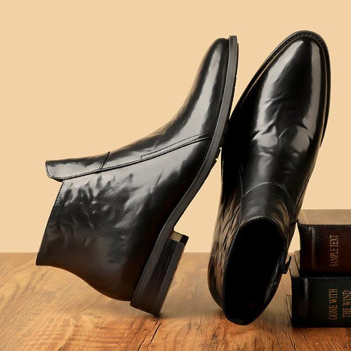 MEN’S CASUAL BUSINESS VEGETABLE TANNED LEATHER CHELSEA BOOTS 84960264S