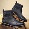 MEN'S CASUAL ANTI-SLIP BELT BUCKLE LACE UP BOOTS 07957754S