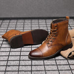 MEN'S FASHIONABLE GRADIENT RETRO LACE UP BOOTS 72682174S