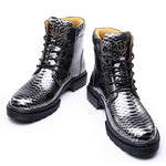 MEN'S COLORFUL SNAKE-EFFECT LACE-UP BOOTS 29131860S