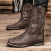 MEN'S SQUARE TOE SIDE ZIPPER RETRO WESTERN EMBROIDERY BOOTS 90513558YL