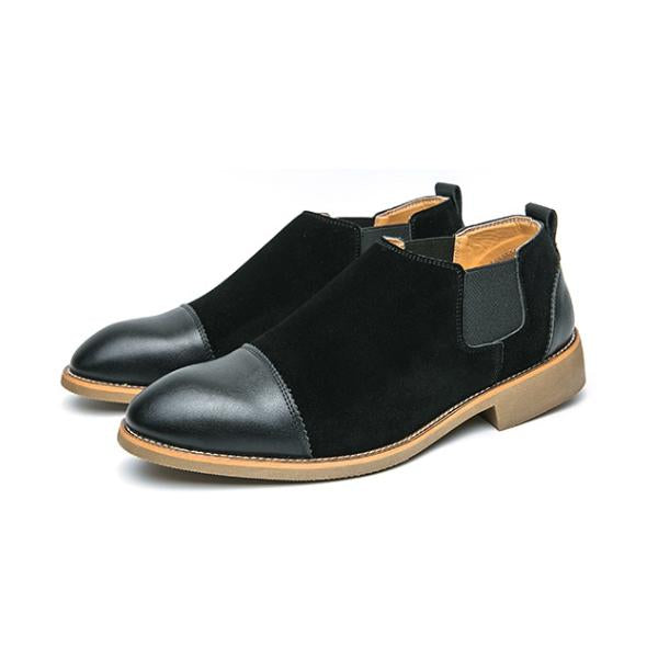 MEN'S SUEDE PATCHWORK SLIP-ON ANKLE BOOTS 12557788S