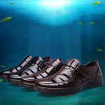 MEN'S BUSINESS HOLLOW LEATHER SANDALS SHOES 68956247YL