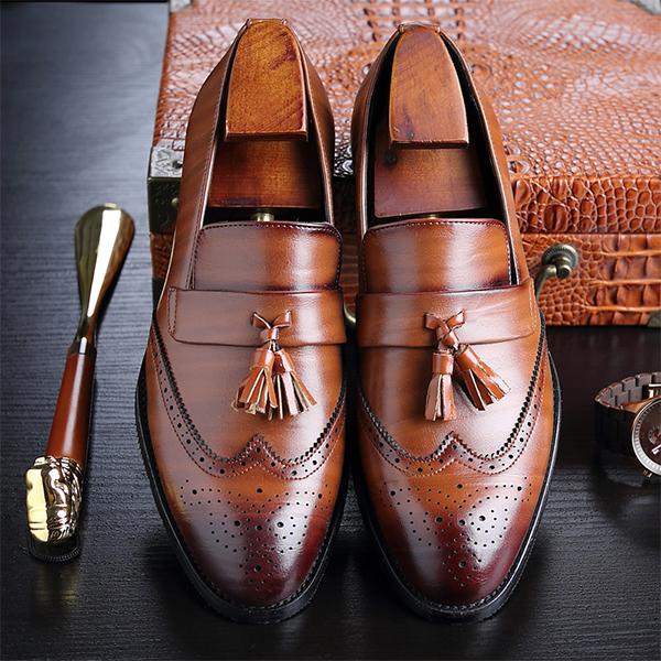 MEN'S CASUAL FASHION BROGUE TASSEL DRESS SHOES 58138827S