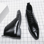 MEN'S FORMAL BUSINESS SOFT LEATHER LACE UP BOOTS 03149899YL