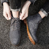 MEN'S RETRO RUBBER SOLE WEAR-RESISTANT LACE-UP BOOTS 70436186S